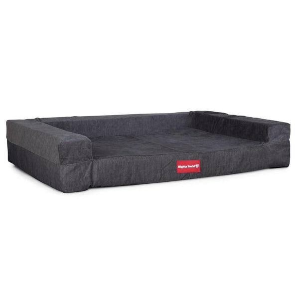 "El Escaño Por Mighty-Bark" - Sofá Para Perros, Cama Pero, Pequeña, Medio, Grande - Chenilla Carbón Gris