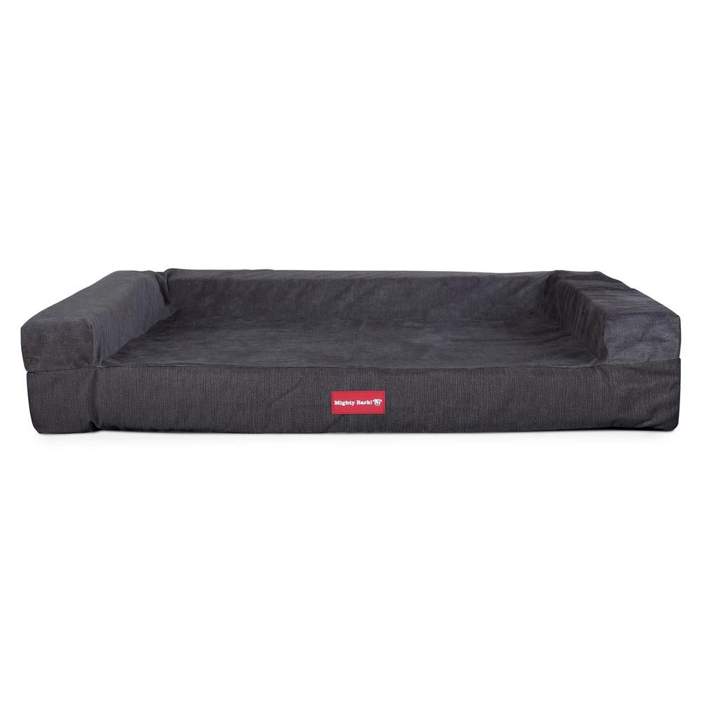"El Escaño Por Mighty-Bark" - Sofá Para Perros, Cama Pero, Pequeña, Medio, Grande - Chenilla Carbón Gris