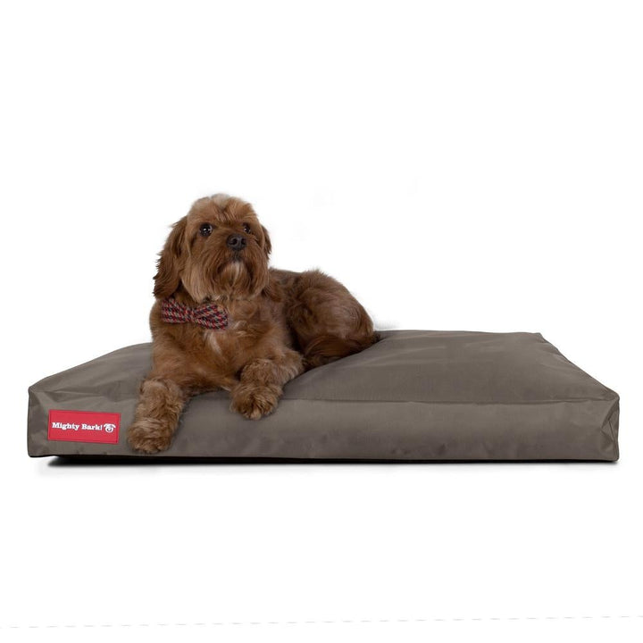 El Colchon Por Mighty-Bark - Ortopédica Rectangular Colchon Para Perros, Cama Pero, Pequeña, Grande - Impermeable Gris