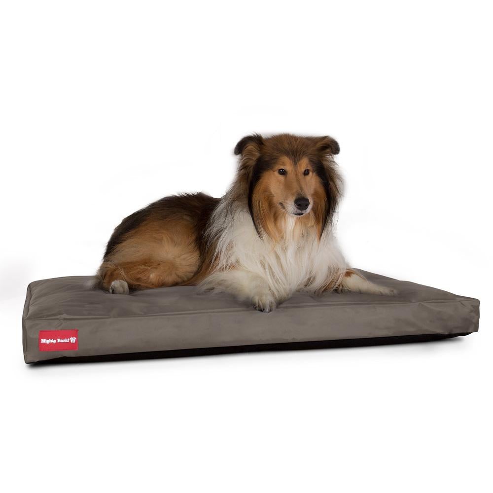 El Colchon Por Mighty-Bark - Ortopédica Rectangular Colchon Para Perros, Cama Pero, Pequeña, Grande - Impermeable Gris