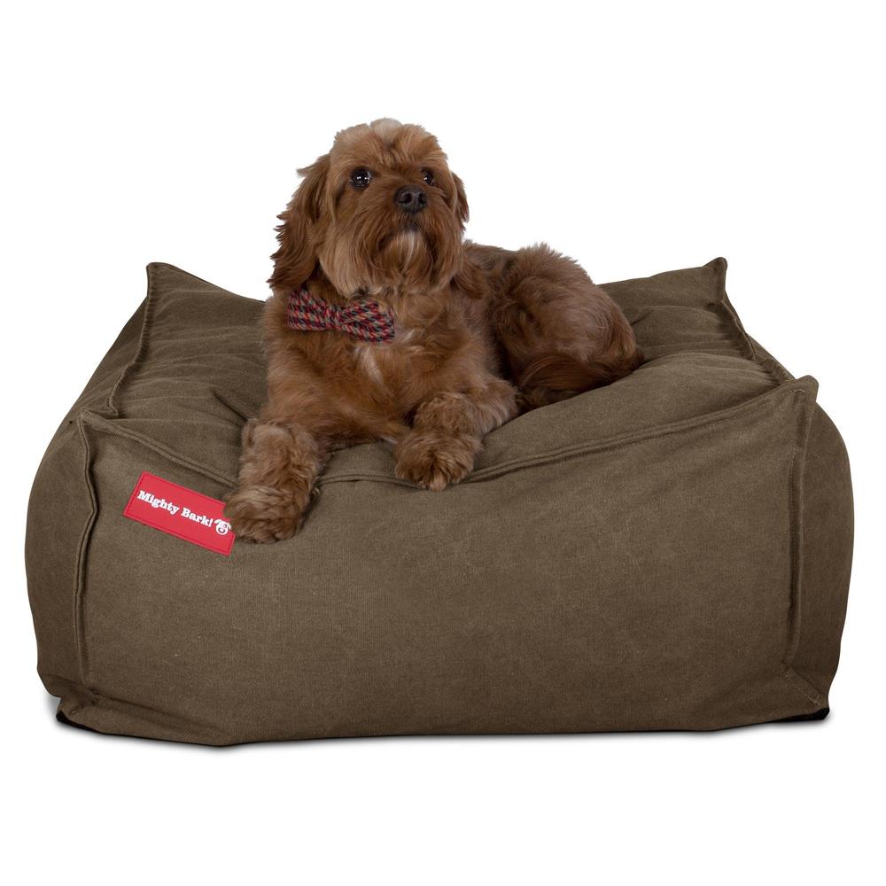 "El Gigante Por Mighty-Bark" - Cama Para Perros Grandes, Cama Pero, Pequeña, Grande, XXL - Vaquero Desgastado Tierra