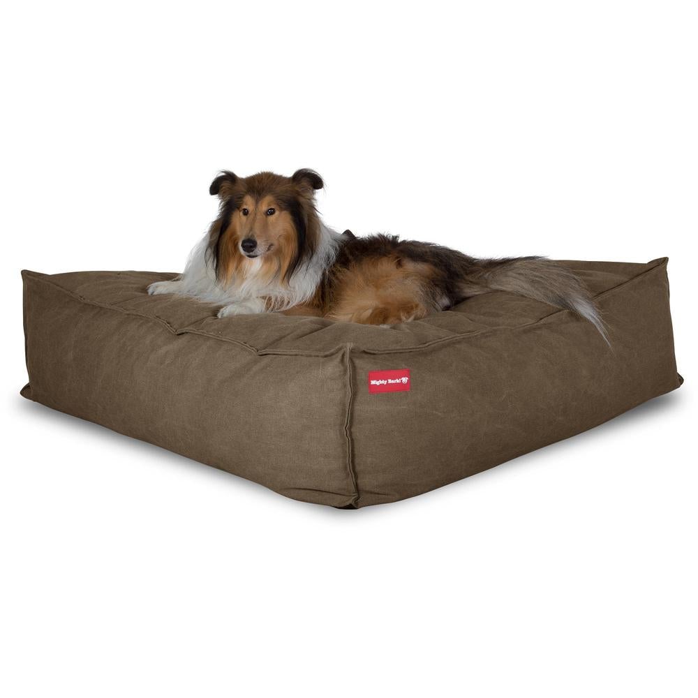 "El Gigante Por Mighty-Bark" - Cama Para Perros Grandes, Cama Pero, Pequeña, Grande, XXL - Vaquero Desgastado Tierra