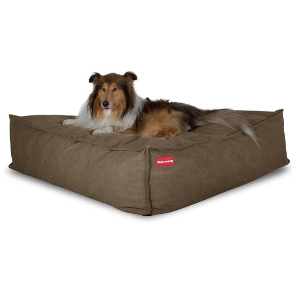 "El Gigante Por Mighty-Bark" - Cama Para Perros Grandes, Cama Pero, Pequeña, Grande, XXL - Vaquero Desgastado Tierra
