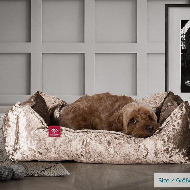 "El Nido Por Mighty-Bark" - Ortopédica Cama Para Perros, Cama Pero, Pequeña, Medio, Grande - Terciopelo Retro Trufa