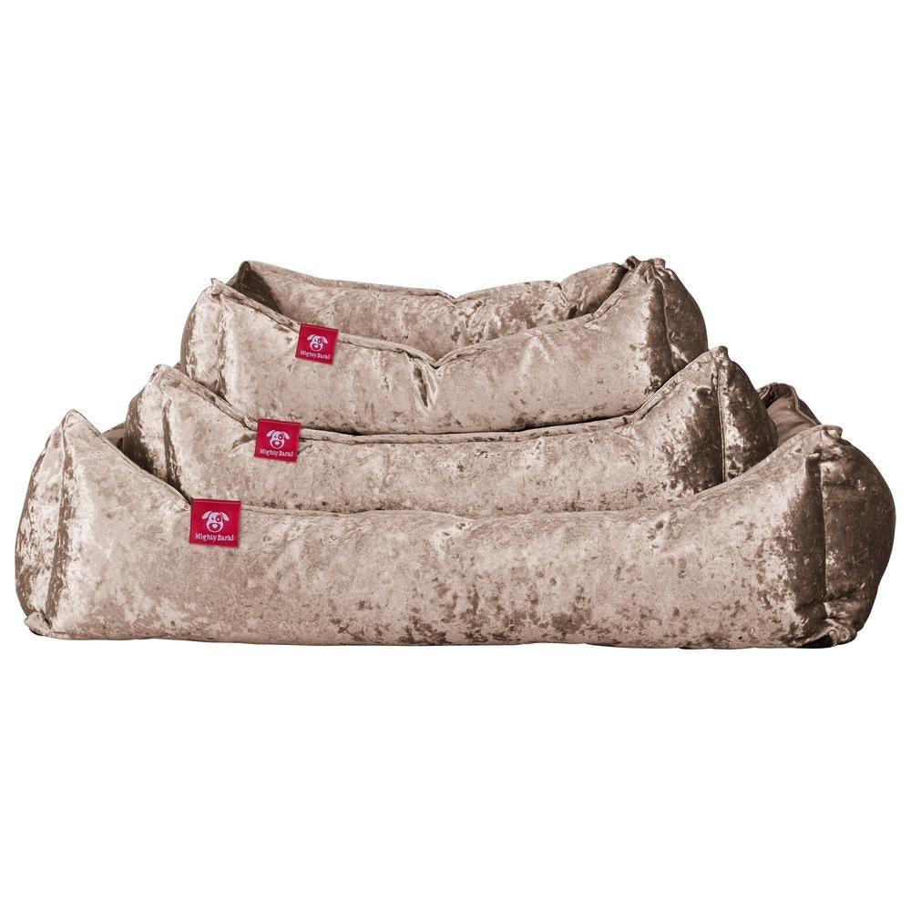 "El Nido Por Mighty-Bark" - Ortopédica Cama Para Perros, Cama Pero, Pequeña, Medio, Grande - Terciopelo Retro Trufa