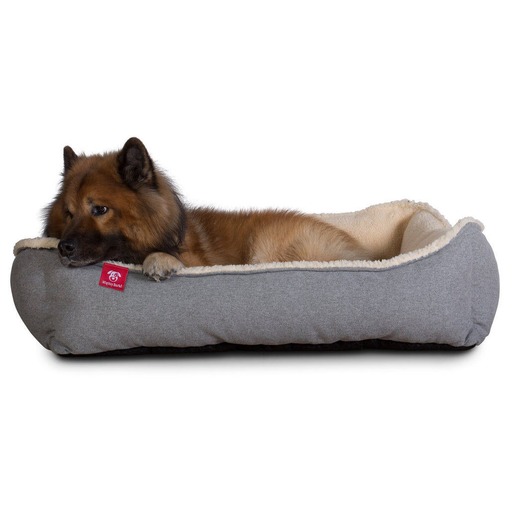 "El Nido Por Mighty-Bark" - Ortopédica Cama Para Perros, Cama Pero, Grande - Lana de Interalli Gris
