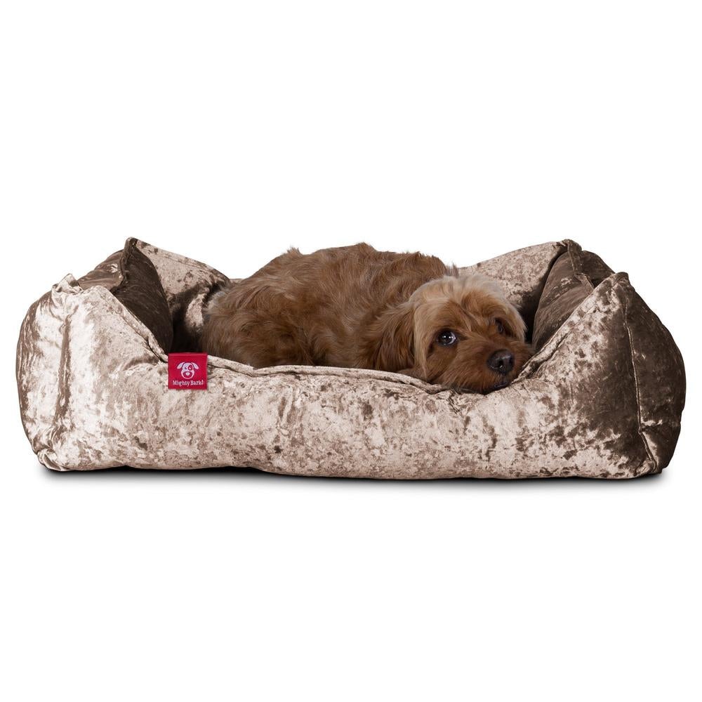 "El Nido Por Mighty-Bark" - Ortopédica Cama Para Perros, Cama Pero, Pequeña, Medio, Grande - Terciopelo Retro Trufa