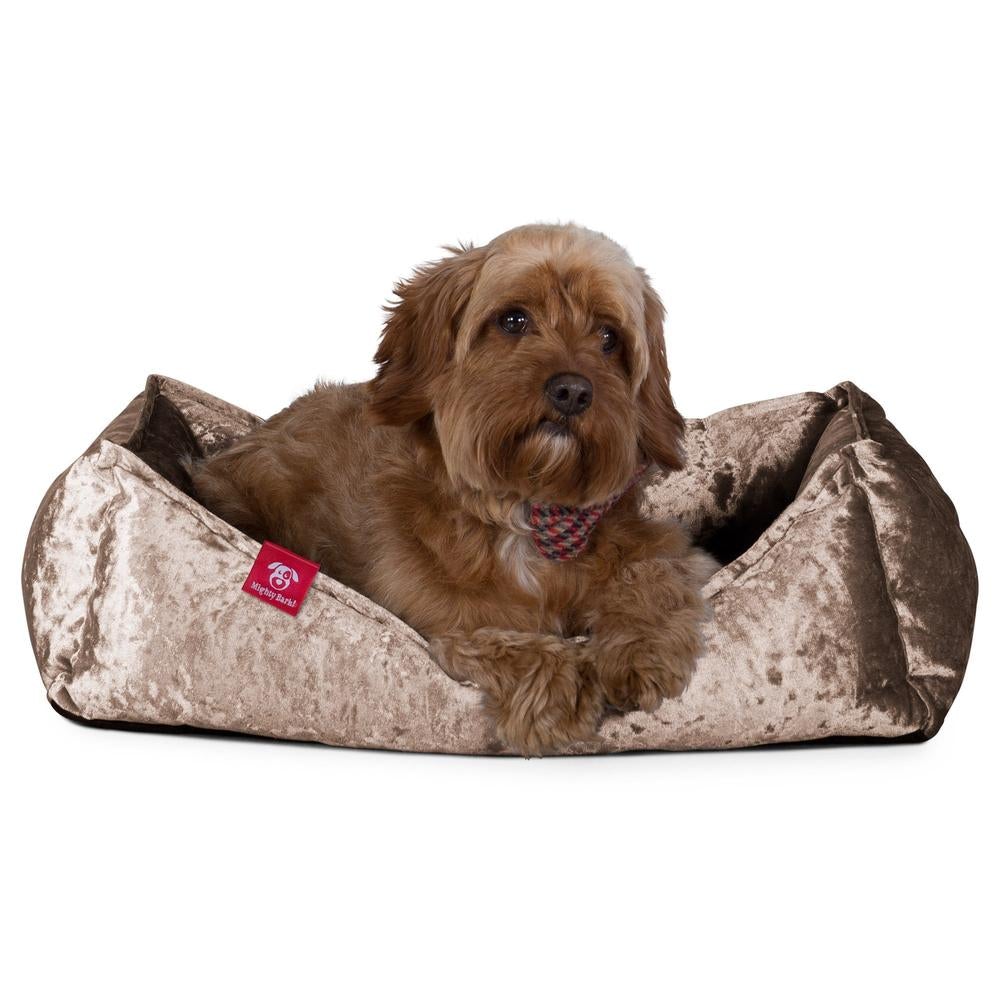 "El Nido Por Mighty-Bark" - Ortopédica Cama Para Perros, Cama Pero, Pequeña, Medio, Grande - Terciopelo Retro Trufa