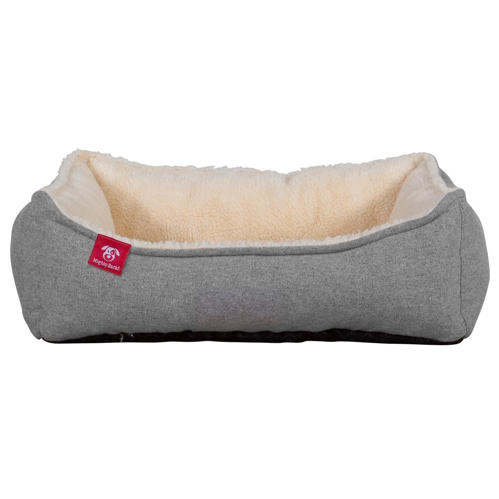 "El Nido Por Mighty-Bark" - Ortopédica Cama Para Perros, Cama Pero, Grande - Lana de Interalli Gris