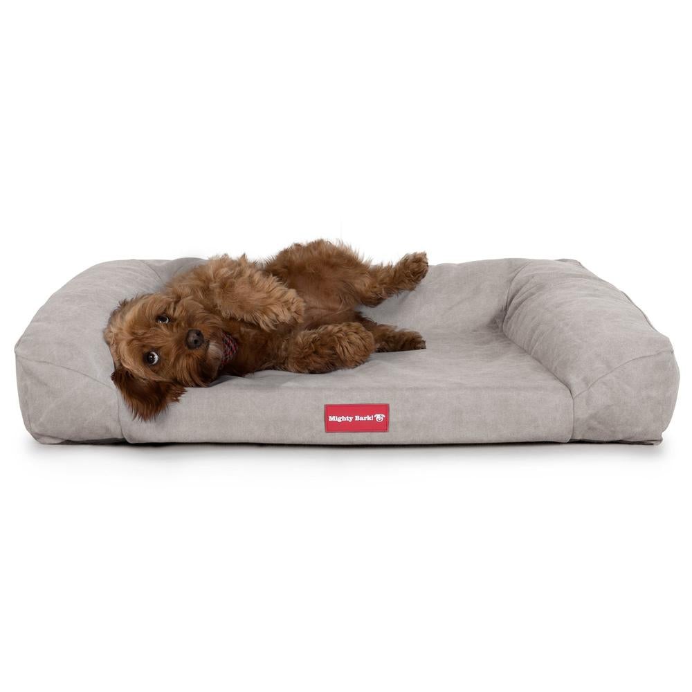 "El Sofá Por Mighty-Bark" - Ortopédica Sofá Para Perros, Cama Pero, Pequeña, Medio, Grande - Vaquero Desgastado Gris