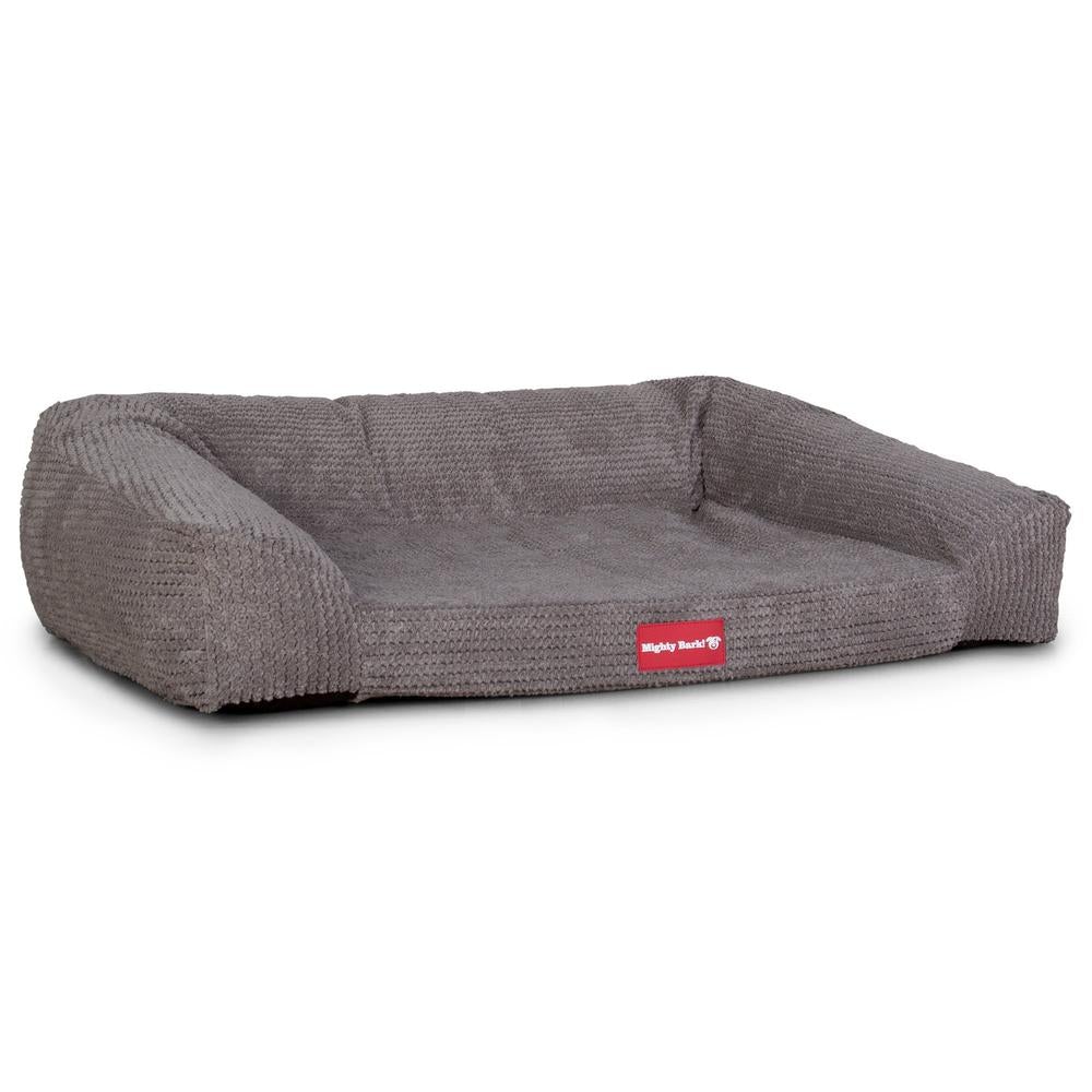 "El Sofá Por Mighty-Bark" - Ortopédica Sofá Para Perros, Cama Pero, Pequeña, Medio, Grande - Pompón Carbón Gris