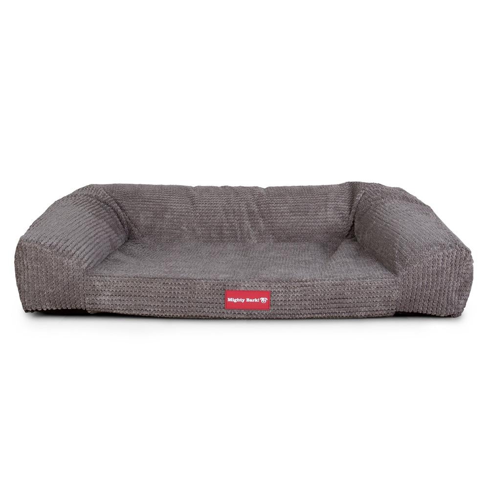 "El Sofá Por Mighty-Bark" - Ortopédica Sofá Para Perros, Cama Pero, Pequeña, Medio, Grande - Pompón Carbón Gris