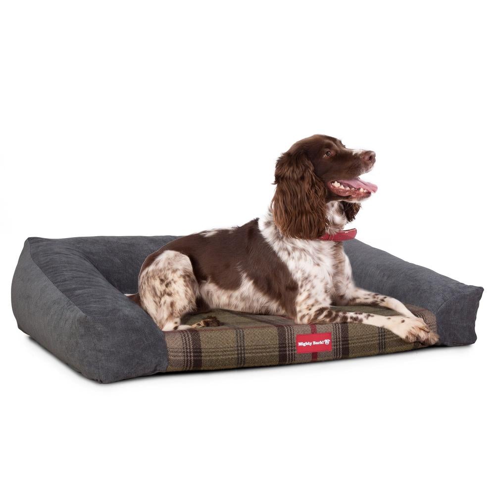 "El Sofá Por Mighty-Bark" - Ortopédica Sofá Para Perros, Cama Pero, Pequeña, Medio, Grande - Tartán Cazador