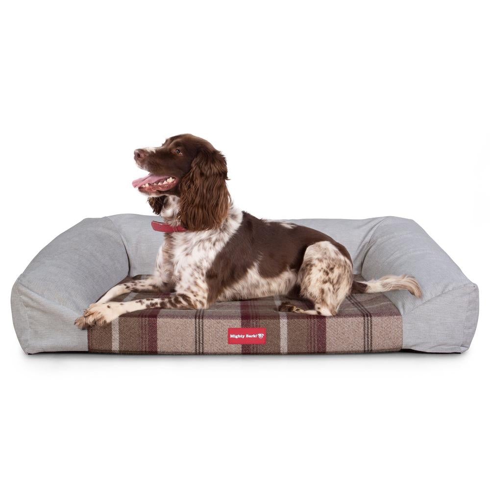 "El Sofá Por Mighty-Bark" - Ortopédica Sofá Para Perros, Cama Pero, Pequeña, Medio, Grande - Tartán Mora