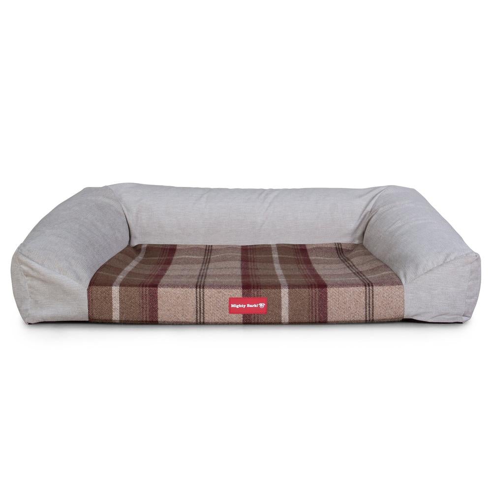 "El Sofá Por Mighty-Bark" - Ortopédica Sofá Para Perros, Cama Pero, Pequeña, Medio, Grande - Tartán Mora