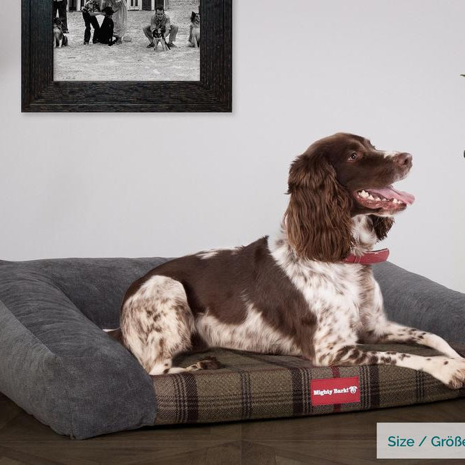 "El Sofá Por Mighty-Bark" - Ortopédica Sofá Para Perros, Cama Pero, Pequeña, Medio, Grande - Tartán Cazador