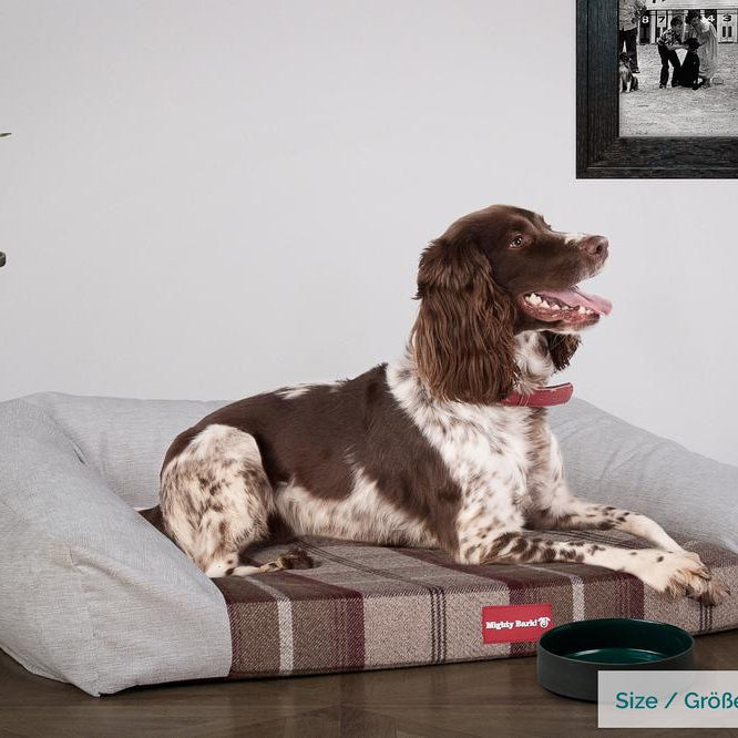 "El Sofá Por Mighty-Bark" - Ortopédica Sofá Para Perros, Cama Pero, Pequeña, Medio, Grande - Tartán Mora