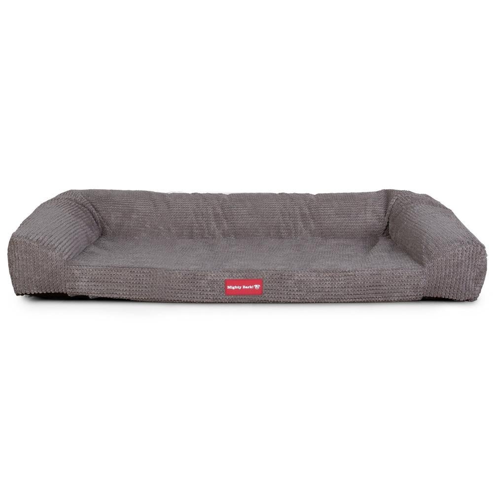 "El Sofá Por Mighty-Bark" - Ortopédica Sofá Para Perros, Cama Pero, Pequeña, Medio, Grande - Pompón Carbón Gris