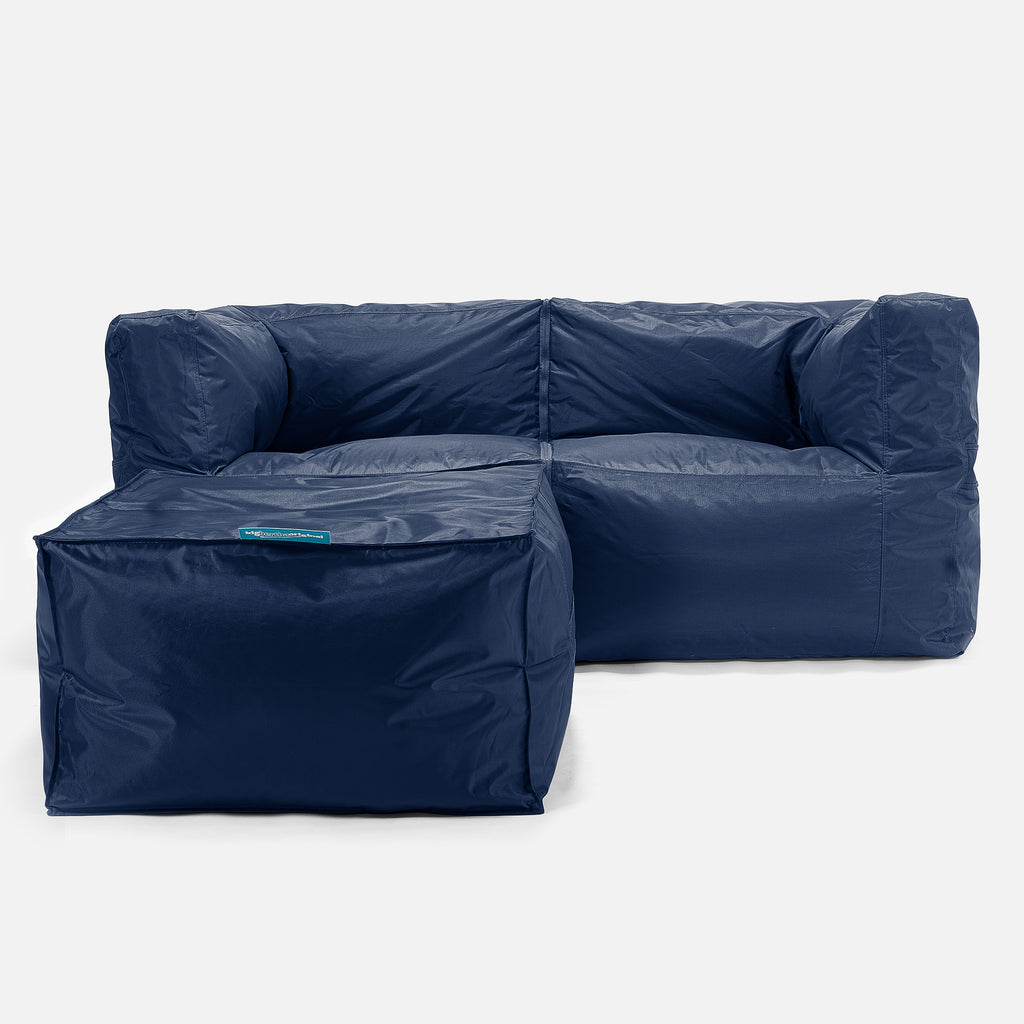 SmartCanvas™ Puf Sofá Modular 2 piezas - Azul Marino 02