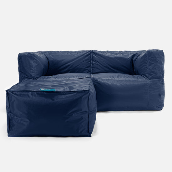 SmartCanvas™ Puf Sofá Modular 2 piezas - Azul Marino 02
