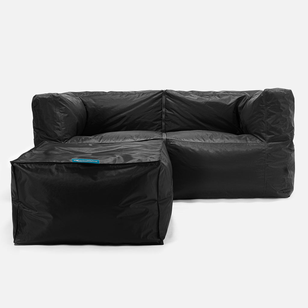 SmartCanvas™ Puf Sofá Modular 2 piezas - Negro 02