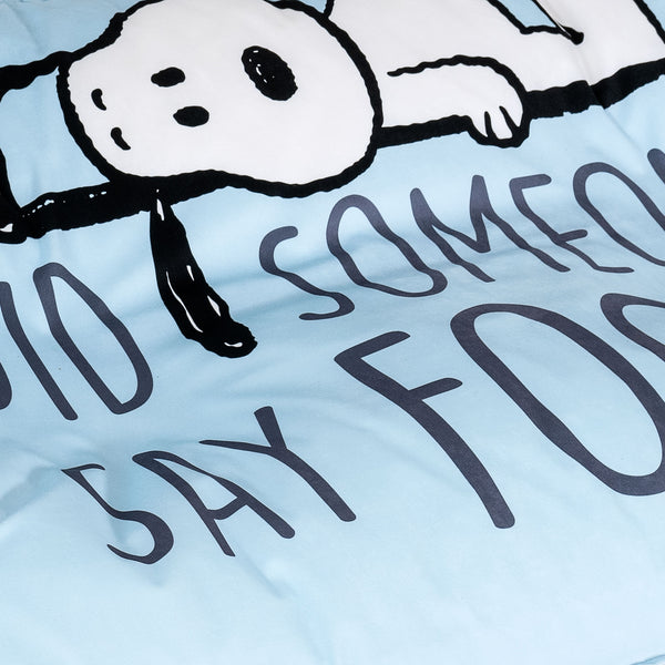 Charlie Brown y Snoopy Cama Encorvada para Perros XL - Hambriento Fabric Close-up Image