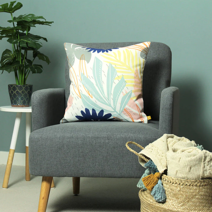 Fundas de Cojín 43 x 43cm - Estampado de Hojas Tropicales 04