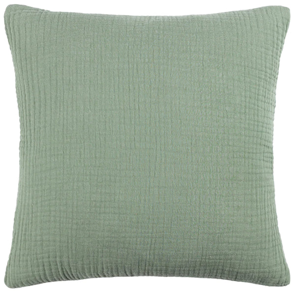 Fundas de Cojín de Muselina de Algodón Arrugado 45 x 45 cm - Verde Salvia 01