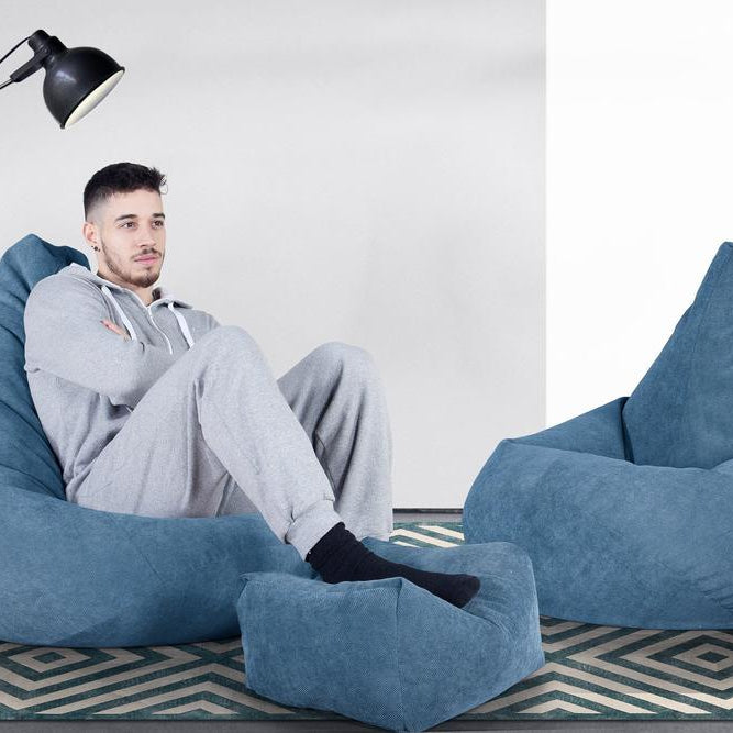 LOUNGE PUG - Silla De Juego Puf - Tejido de Rejilla - Egeo Azul