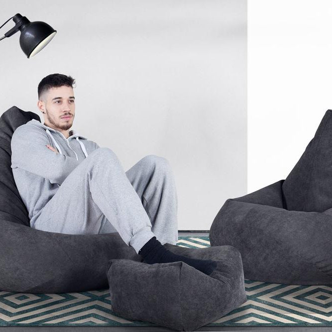 LOUNGE PUG - Silla De Juego Puf - Tejido de Rejilla - Grafito