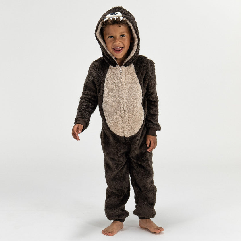 Pijama mono polar Oso Infantil, diseño con capucha, 5-10 años, Marrón– Big  Bertha Original ES