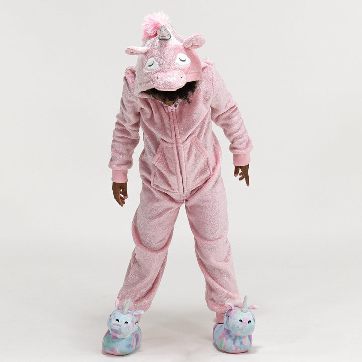 Pijama mono polar Unicornio Infantil diseno con capucha 5 10 anos Rosa Big Bertha Original ES
