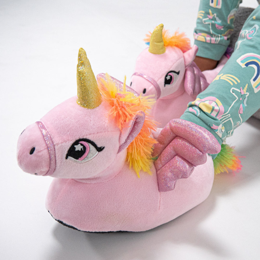Zapatillas de casa para niños Unicornio Rosa 01