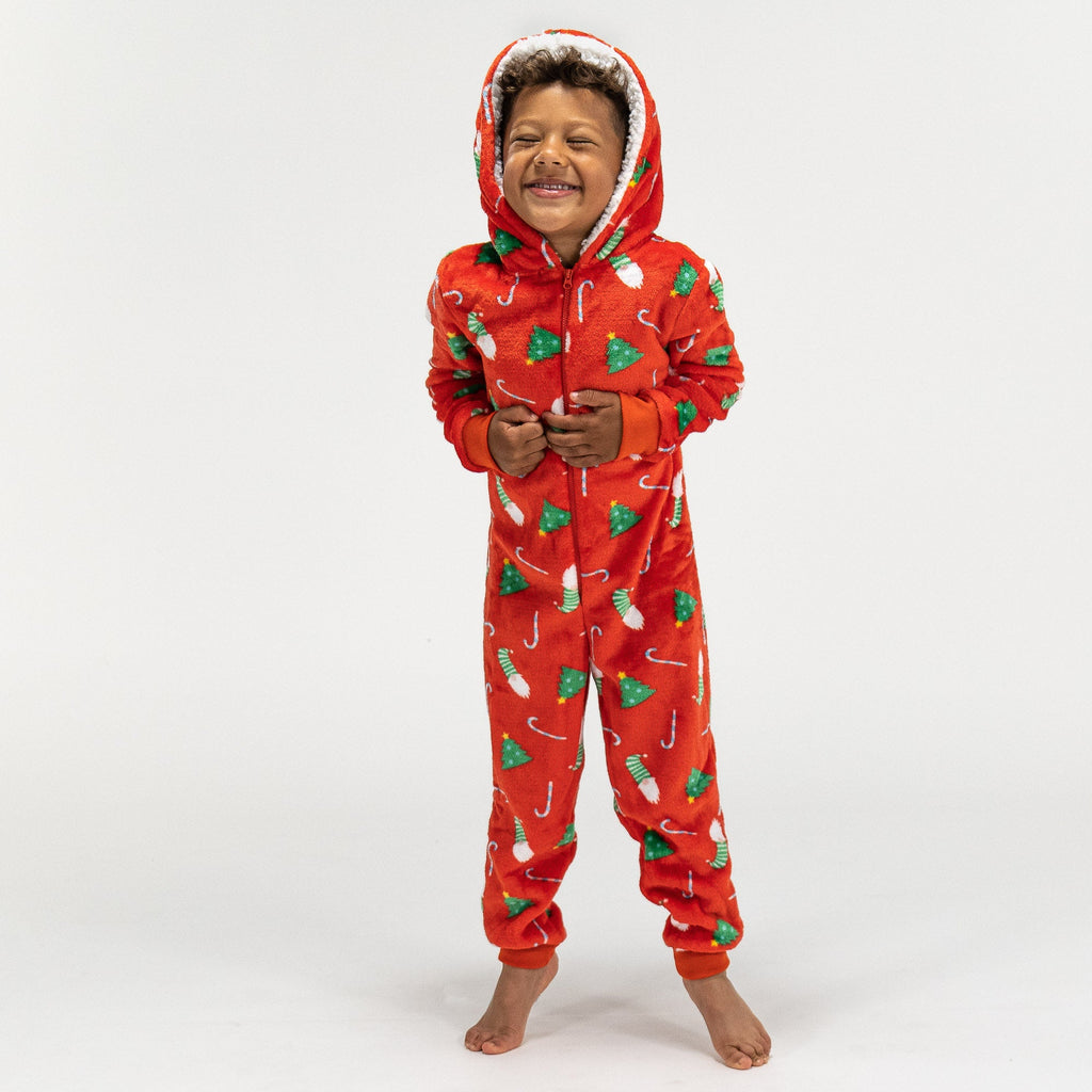 Pijama mono polar Arbol de Navidad Rojo infantil 03
