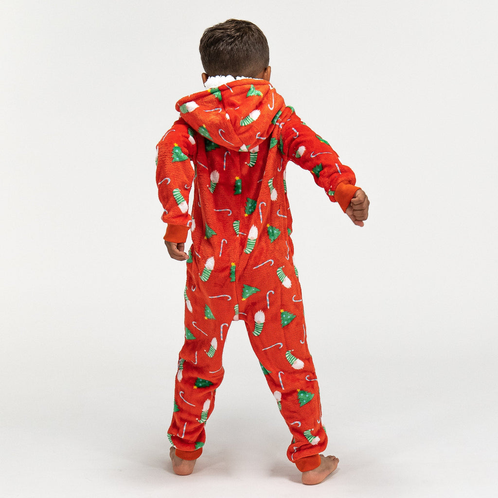 Pijama mono polar Arbol de Navidad Rojo infantil 04