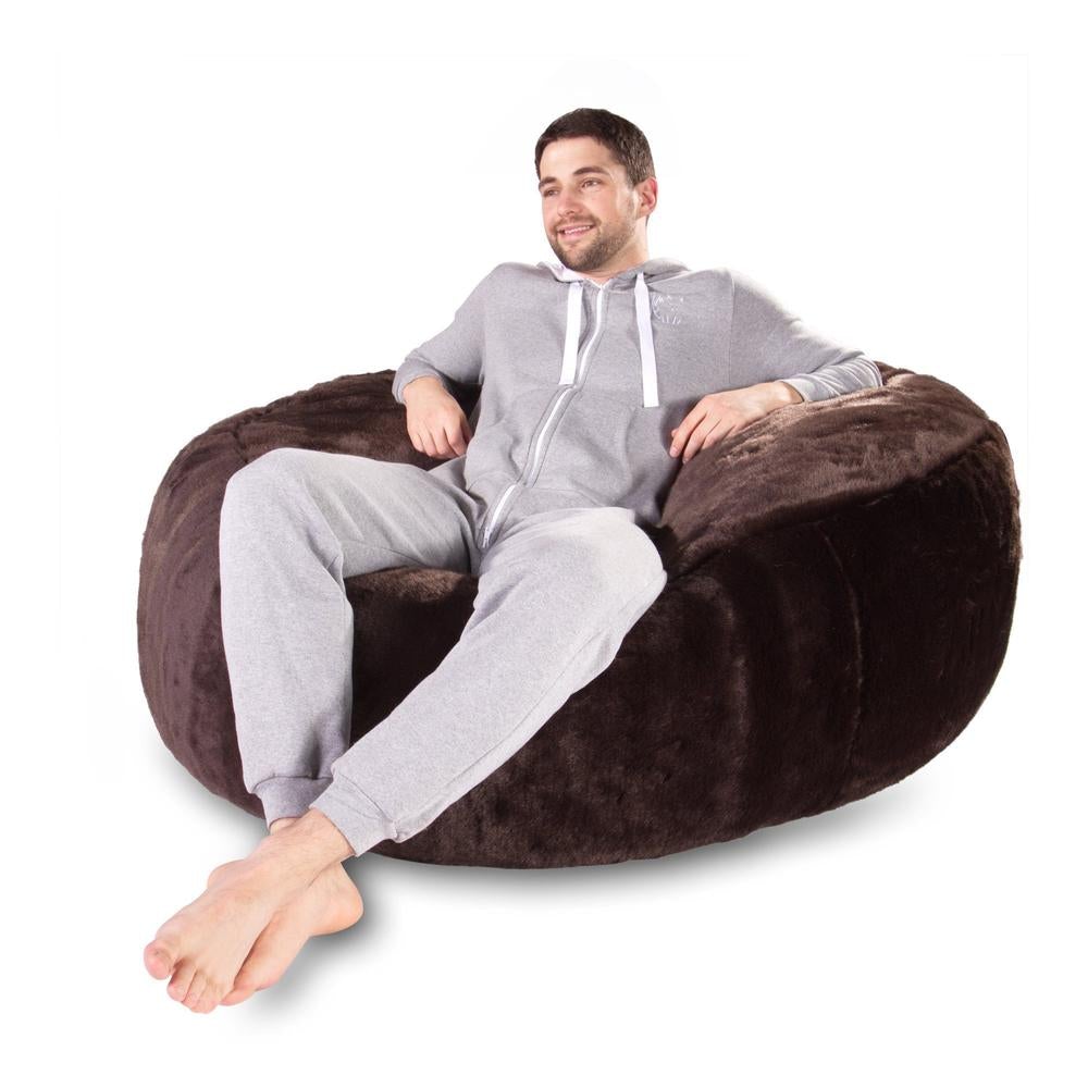 LOUNGE PUG, Puff Gigante Sofá 'Mamut', Piel Sintética - Marrón