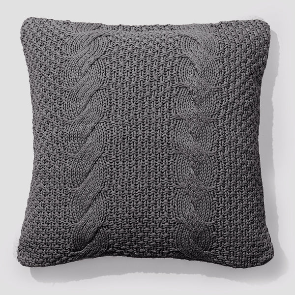 Cojín 47 x 47cm - Algodón 100% Cable Gris 01