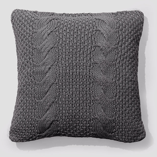 Cojín 47 x 47cm - Algodón 100% Cable Gris 01