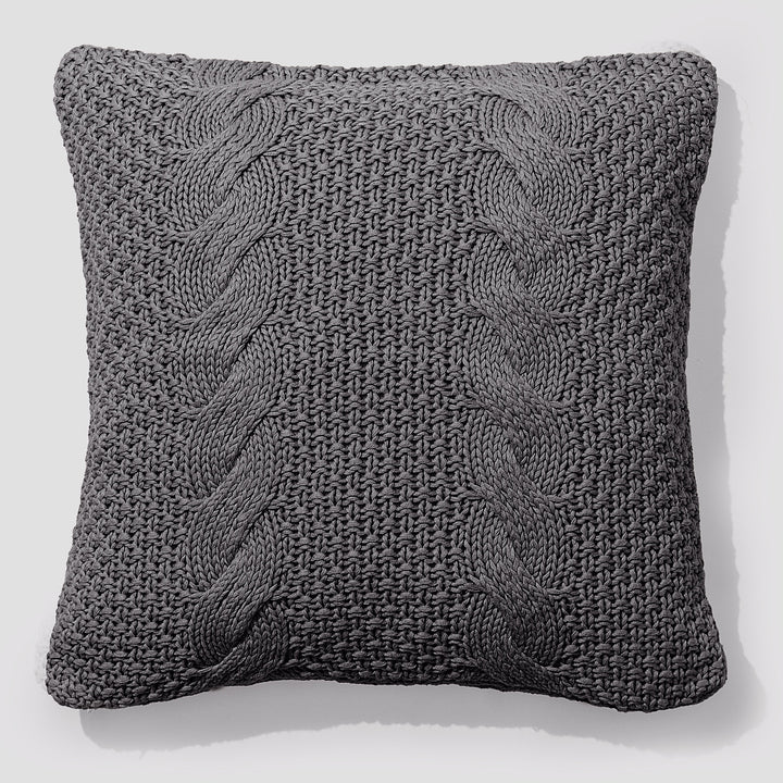 Cojín 47 x 47cm - Algodón 100% Cable Gris 01