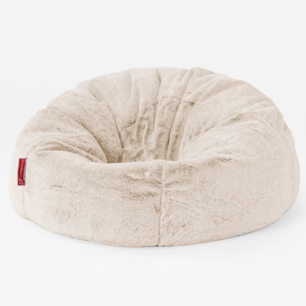 CloudSac 200 Kids Puf Gigante Viscoelástico Infanti - Piel de Conejo Sintética Blanco 01