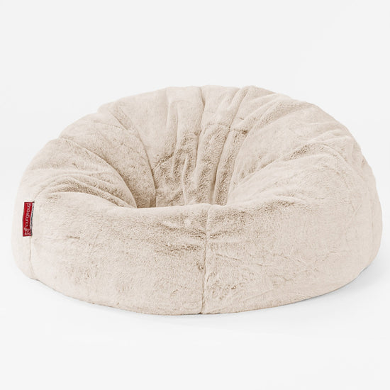 CloudSac 200 Kids Puf Gigante Viscoelástico Infanti - Piel de Conejo Sintética Blanco 01