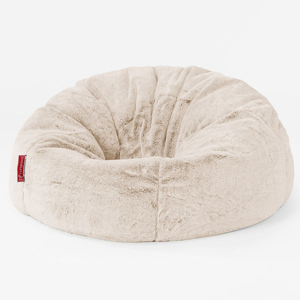 CloudSac 200 Kids Puf Gigante Viscoelástico Infanti - Piel de Conejo Sintética Blanco 01