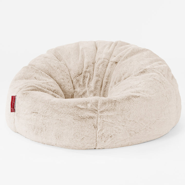 CloudSac 200 Kids Puf Gigante Viscoelástico Infanti - Piel de Conejo Sintética Blanco 01
