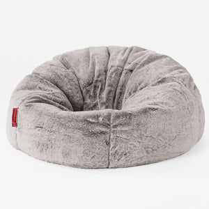 CloudSac 200 Kids Puf Gigante Viscoelástico Infanti 2-12 años - Piel de Conejo Sintética Gris Claro