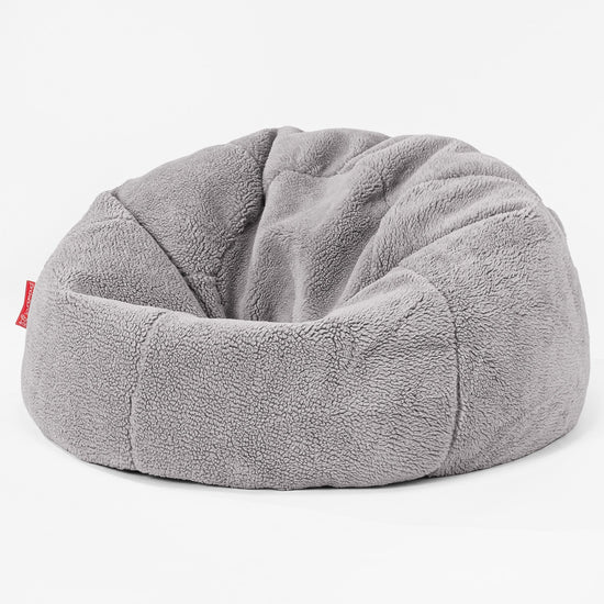 CloudSac 200 Kids Puf Gigante Viscoelástico Infanti - Piel de Osito Sintética Gris Medio 01