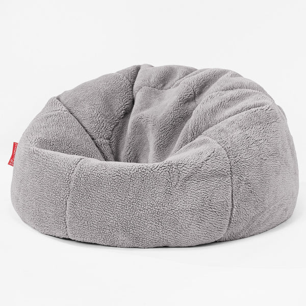 CloudSac 200 Kids Puf Gigante Viscoelástico Infanti - Piel de Osito Sintética Gris Medio 01