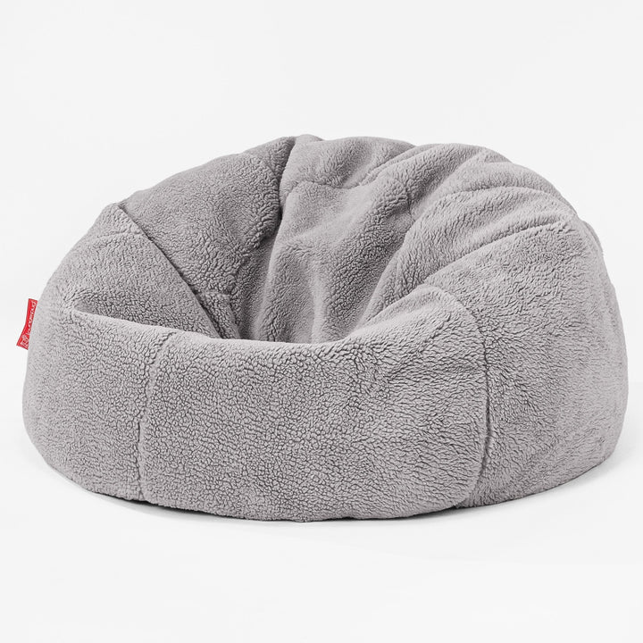 CloudSac 200 Kids Puf Gigante Viscoelástico Infanti - Piel de Osito Sintética Gris Medio 01