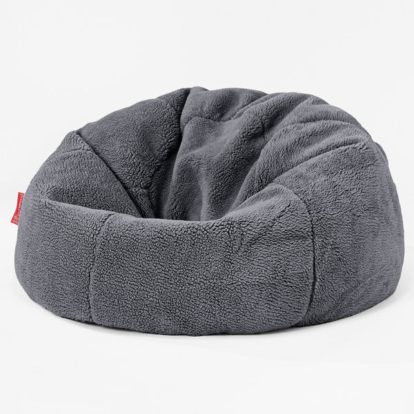 CloudSac 200 Kids Puf Gigante Viscoelástico Infanti - Piel de Osito Sintética Gris oscuro 01