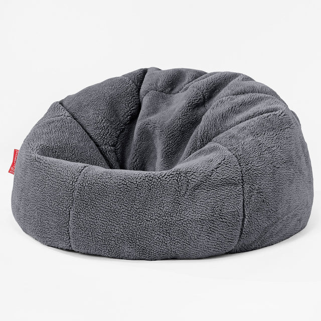 CloudSac 200 Kids Puf Gigante Viscoelástico Infanti - Piel de Osito Sintética Gris oscuro 01