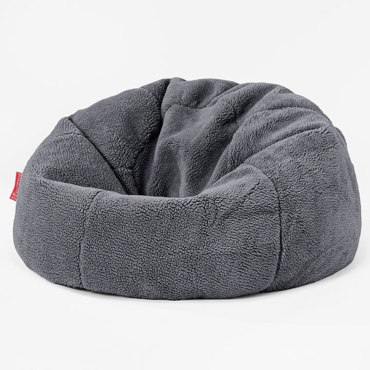 CloudSac 200 Kids Puf Gigante Viscoelástico Infanti - Piel de Osito Sintética Gris oscuro 01